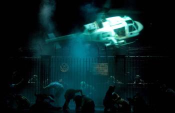 The animated helicopter scene