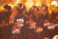 Police forces eating KFC!