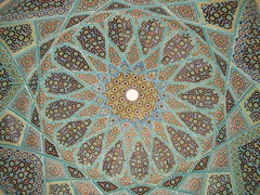Mosaic on the ceiling of pavilion at Hafez's tomb