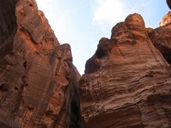 Rock formations at the Siq